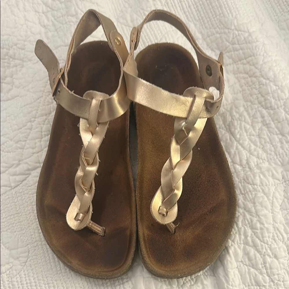 Kids Gold Braided Sandals